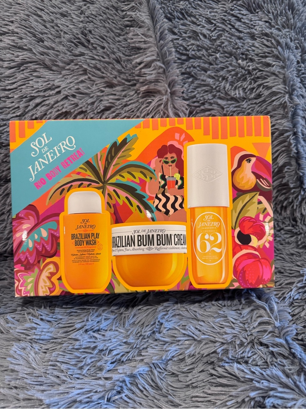 NEW In Box Sol De Janeiro Cheirosa 62 Perfume Mist Body Wash Bum Bum Cream